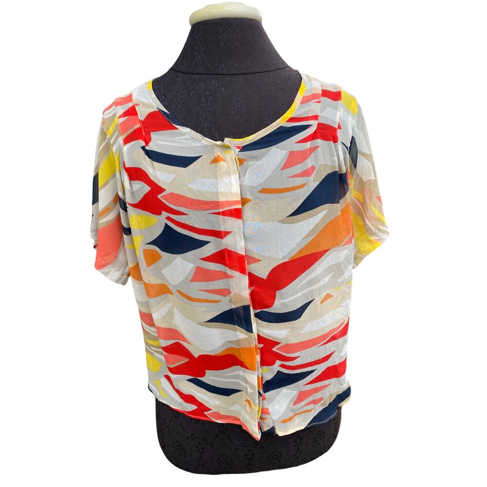 Maeve 100% silk sheer blouse top anthropologie